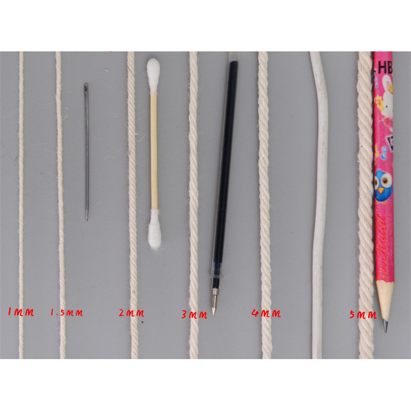 Cotton Rope - Manufacturer - 3mm Natural White Twisted Macrame Cord DIY