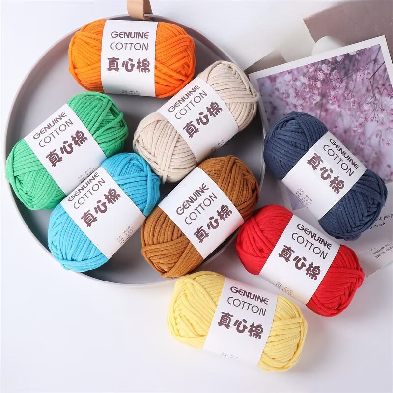 T Shirt Yarn - Manufacturer - Premium Wide Roll 50g-400g Cotton Nylon Crochet DIY