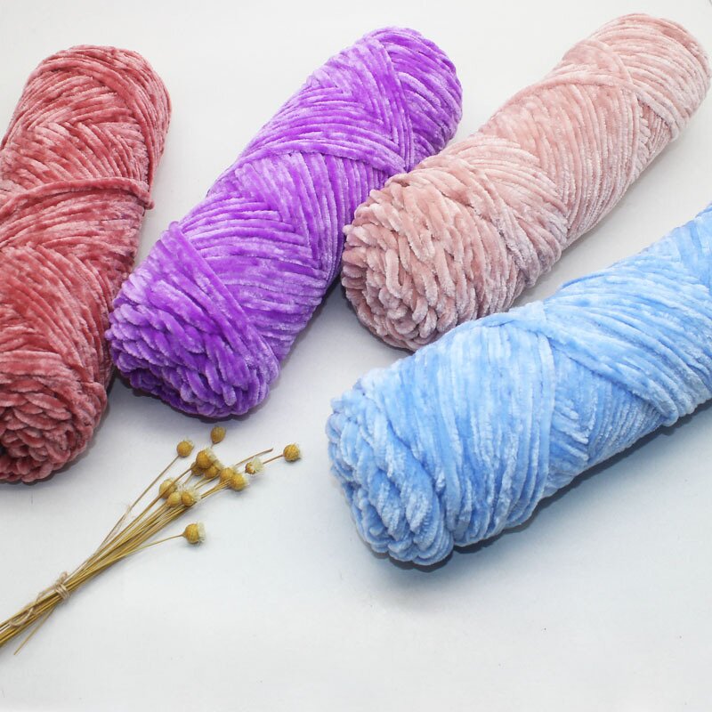 Polyester Chenille Yarn - Manufacturer - 100g Dyed Pattern Hook Shoes Knitting
