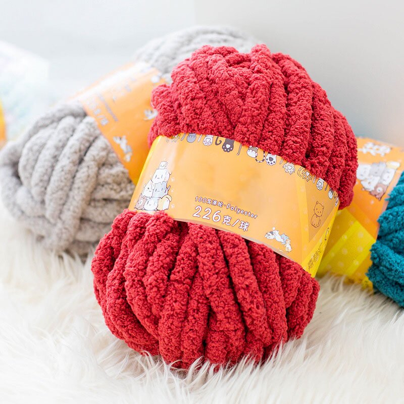 Super Bulky Chenille Yarn - Manufacturer - Plush Variegated Solid Crocheting