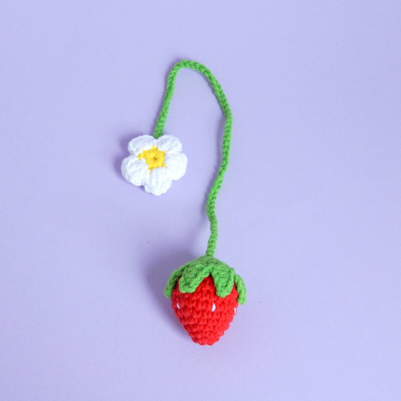 Crochet Car Charm - Manufacturer - Strawberry Plant Hanger Rear View Mirror