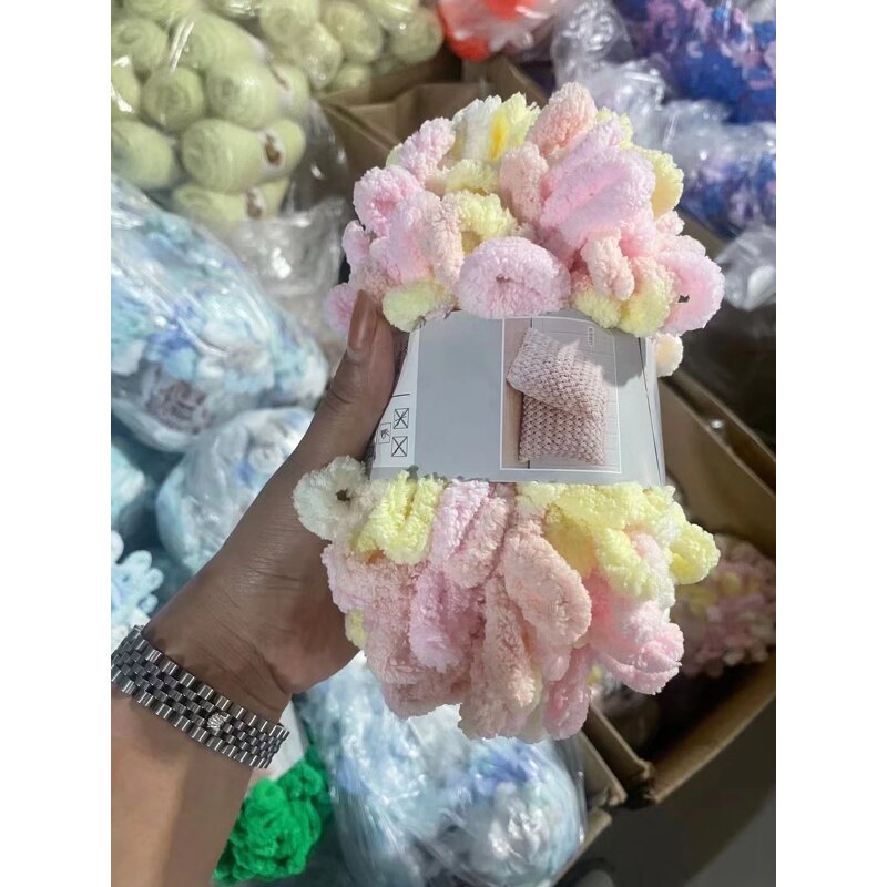 Puffy Loop Yarn - Manufacturer - Chunky Fluffy White Finger Crochet DIY Knitting
