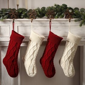 Christmas Stocking - Manufacturer - 2024 18" Large Cable Knitted Personalized