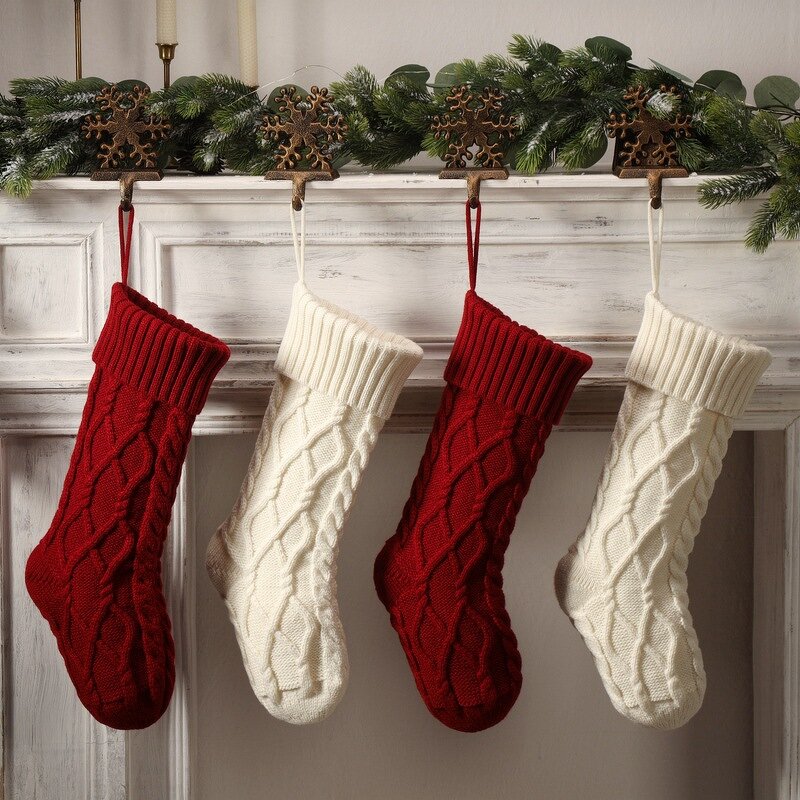 Christmas Stocking - Manufacturer - 2024 18" Large Cable Knitted Personalized
