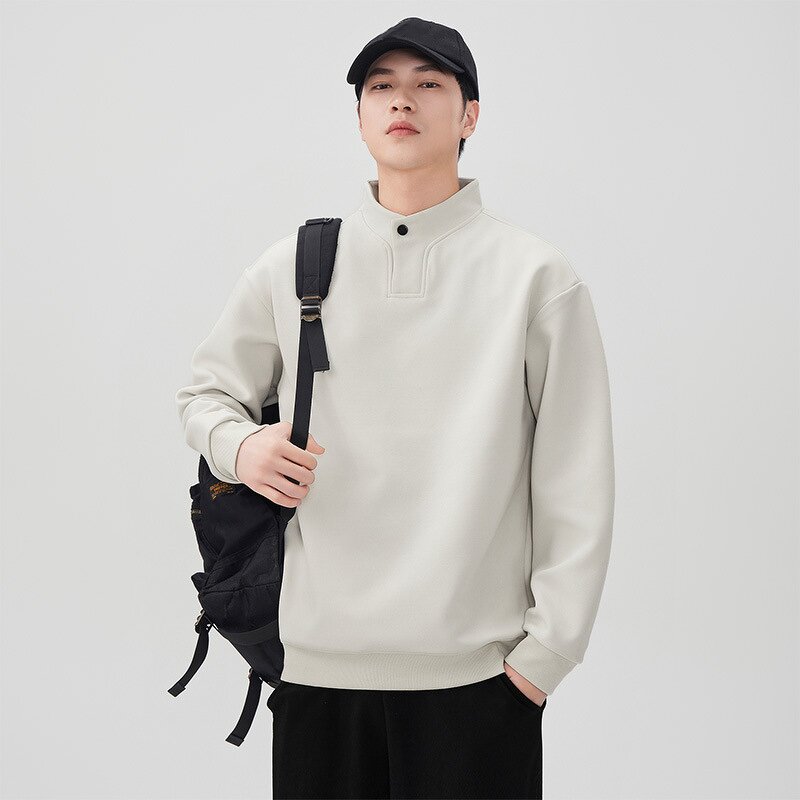 Men's Base Shirt - Manufacturer - Heavy Henry Autumn Long Sleeve Loose Solid