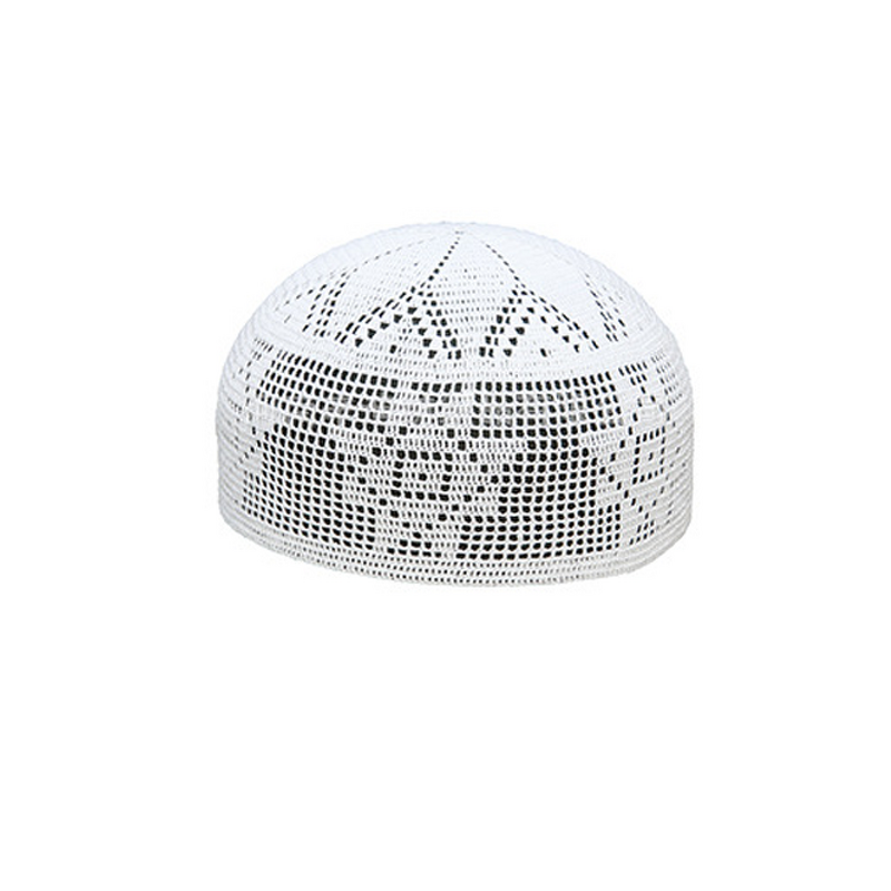 Islamic Kufi Cap - Manufacturer - Handmade Crochet White Elastic Muslim Men