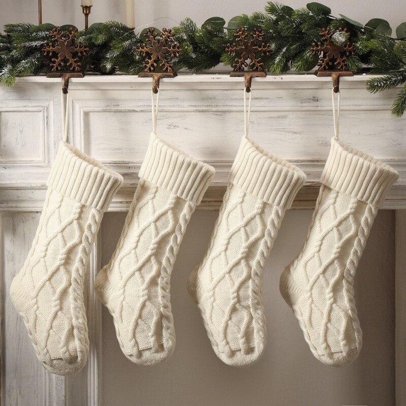 Christmas Stocking - Manufacturer - 2024 18" High Quality Cable Knit Novelty