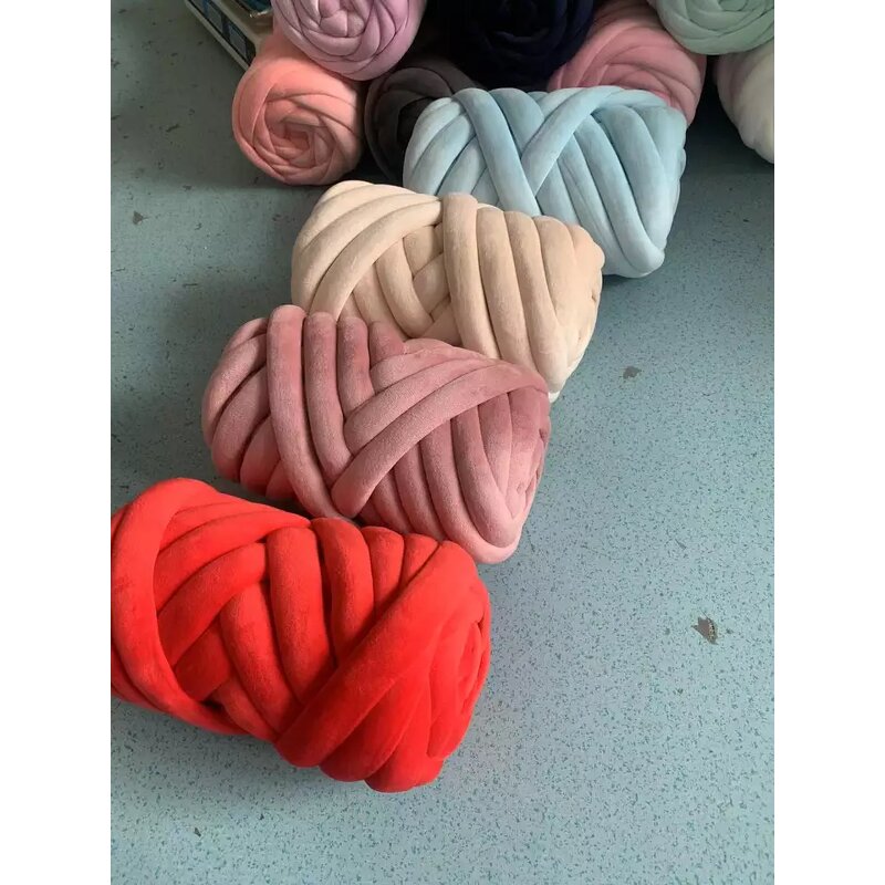 3cm Velvet Yarn - Manufacturer - Thick Tube Roving Cotton Vegan Machine Washable