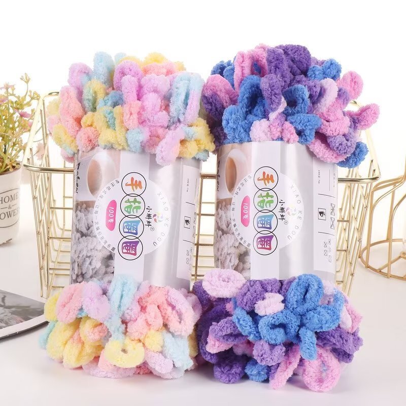Puffy Loop Yarn - Manufacturer - Chunky Fluffy White Finger Crochet DIY Knitting