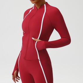 Yoga Jacket - Manufacturer - High Stretch Stand Collar Zipper Training Women