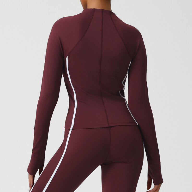 Yoga Jacket - Manufacturer - High Stretch Stand Collar Zipper Training Women