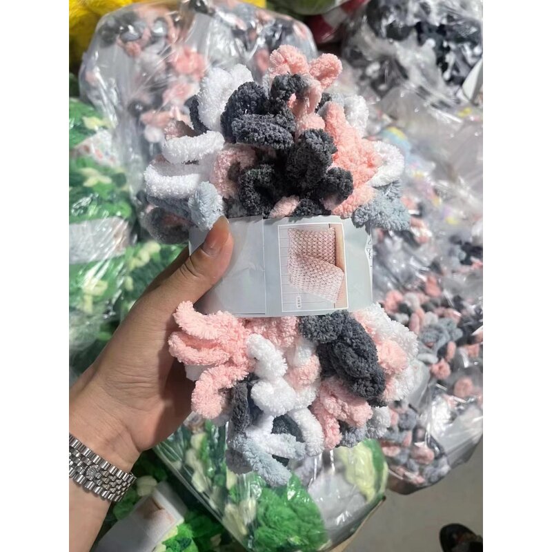 Puffy Loop Yarn - Manufacturer - Chunky Fluffy White Finger Crochet DIY Knitting