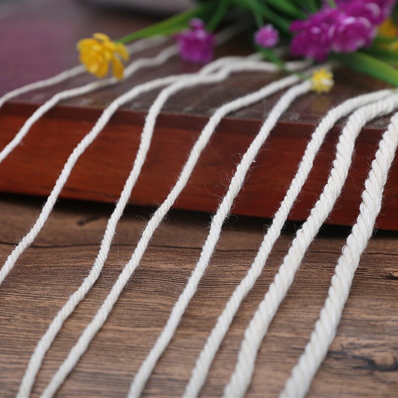 Cotton Rope - Manufacturer - 3mm Natural White Twisted Macrame Cord DIY