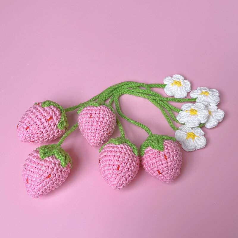 Crochet Car Charm - Manufacturer - Strawberry Plant Hanger Rear View Mirror
