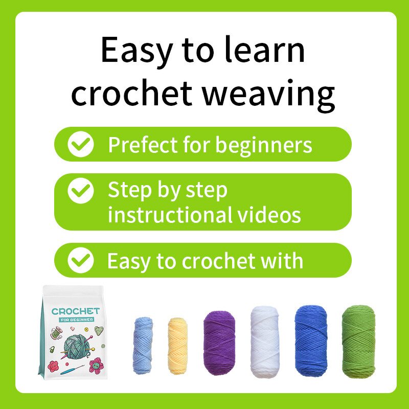 Crochet Starter Kit - Manufacturer - Beginner's Yarn DIY Knitting Adults Kids