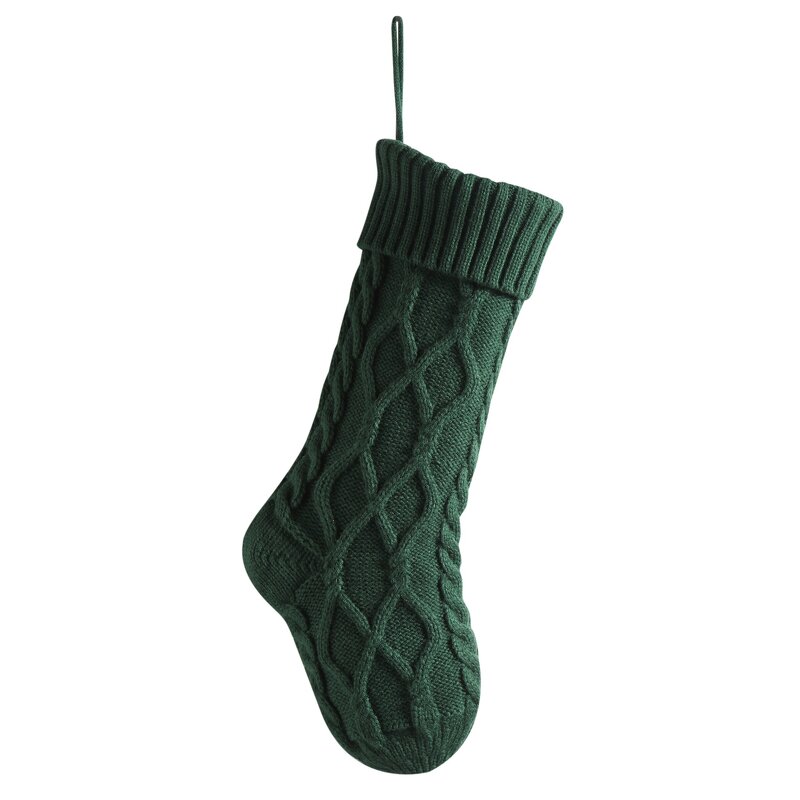 Christmas Stocking - Manufacturer - 2024 18" High Quality Cable Knit Novelty