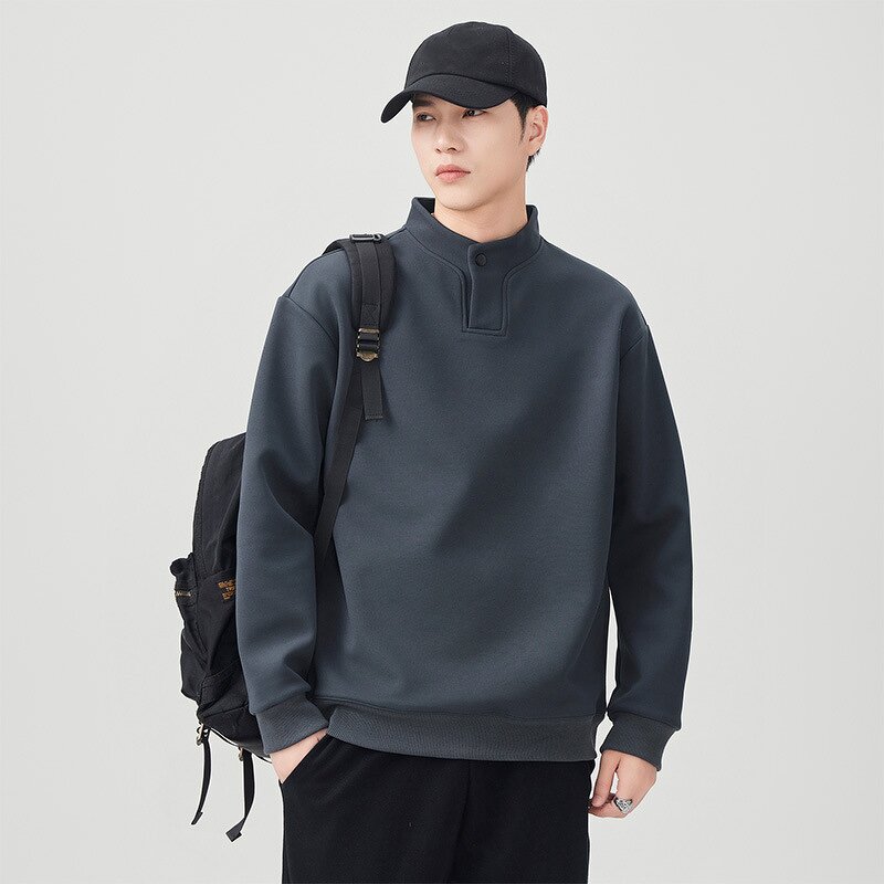 Men's Base Shirt - Manufacturer - Heavy Henry Autumn Long Sleeve Loose Solid