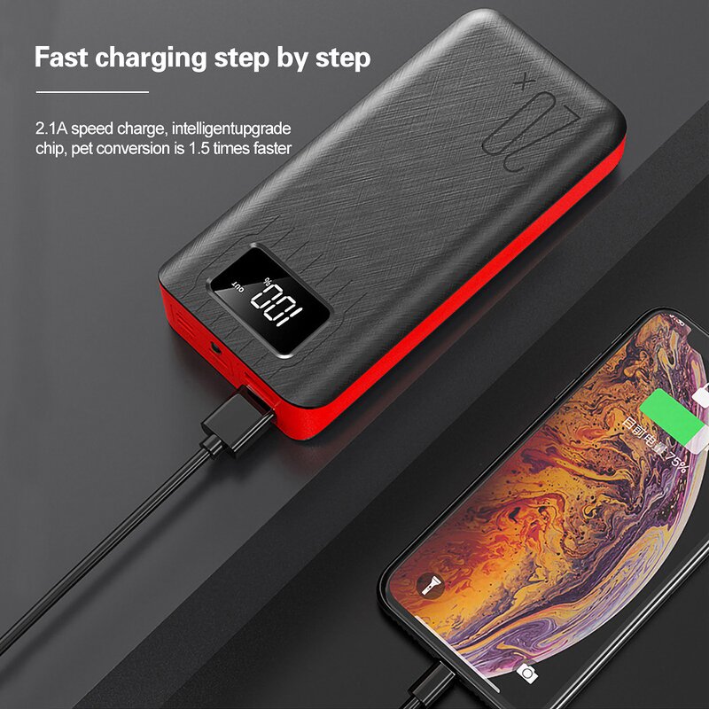 Power Bank Manufacturer - 20000mah with LED Digital Display Fast Charge Dual USB