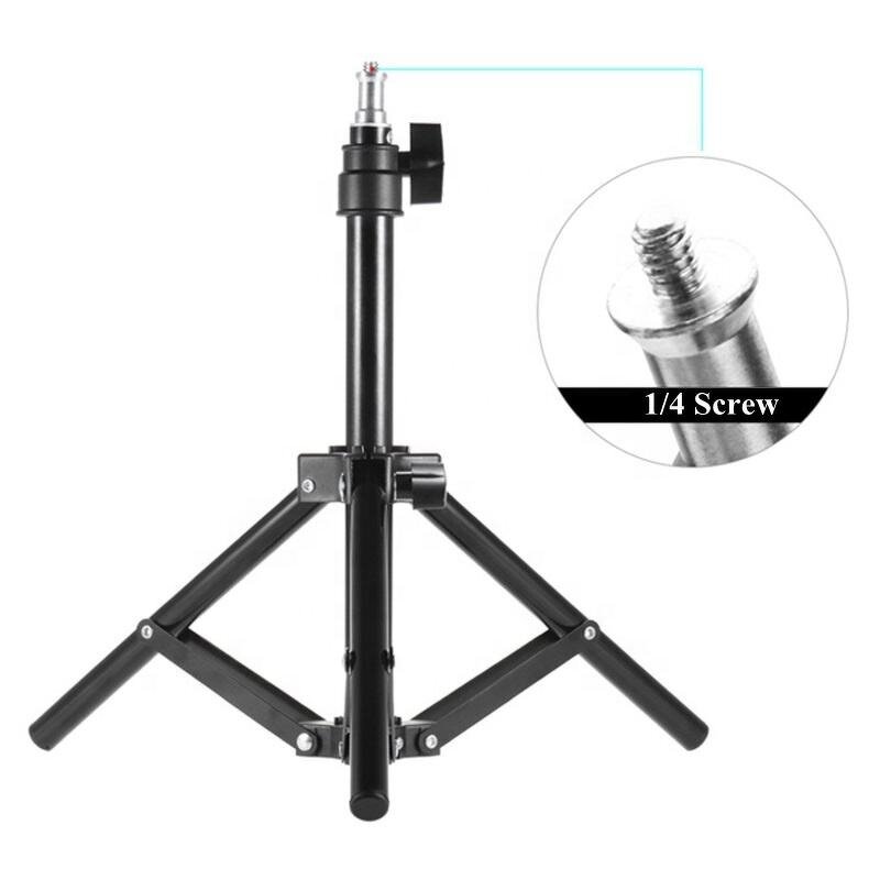 Tripod Stand Manufacturer - 50cm Telescopic with 1/4 Screw & Universal Ring Selfie Light