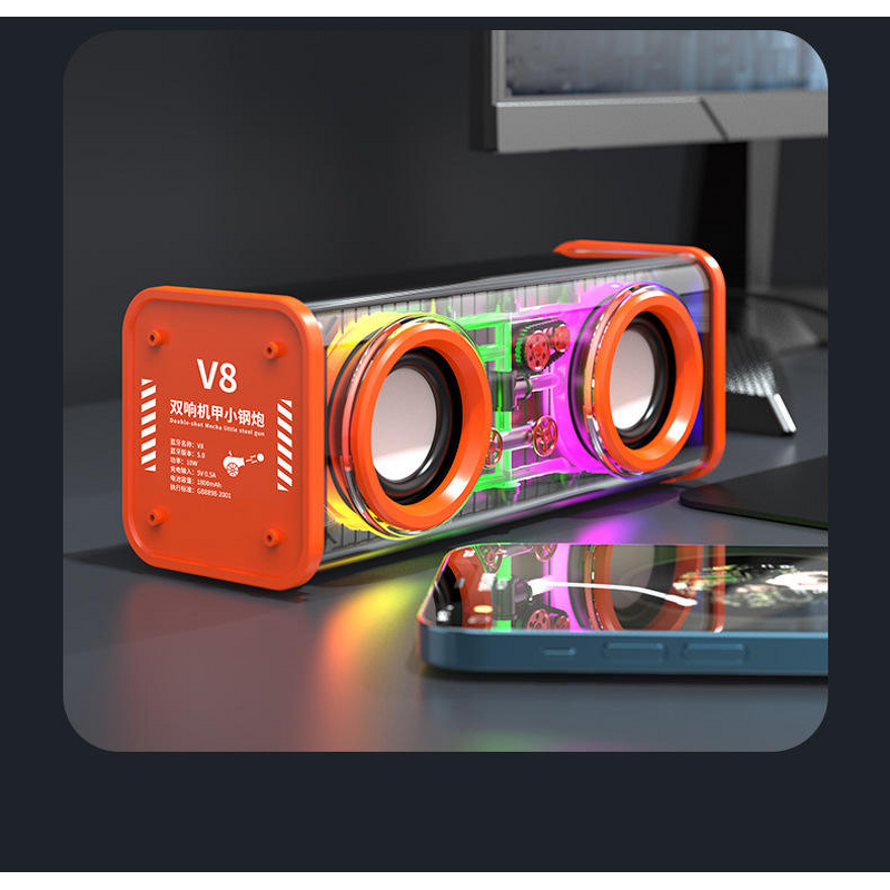 BT Speaker Manufacturer - 2025 Portable V8 RGB LED Waterproof Subwoofer for Outdoor