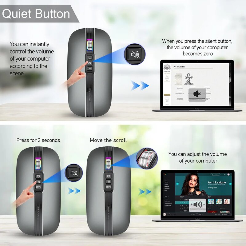 Wireless Mouse Manufacturer - Portable Dual Model 2.4G/BT5.1 Mini Aluminum Alloy Gaming