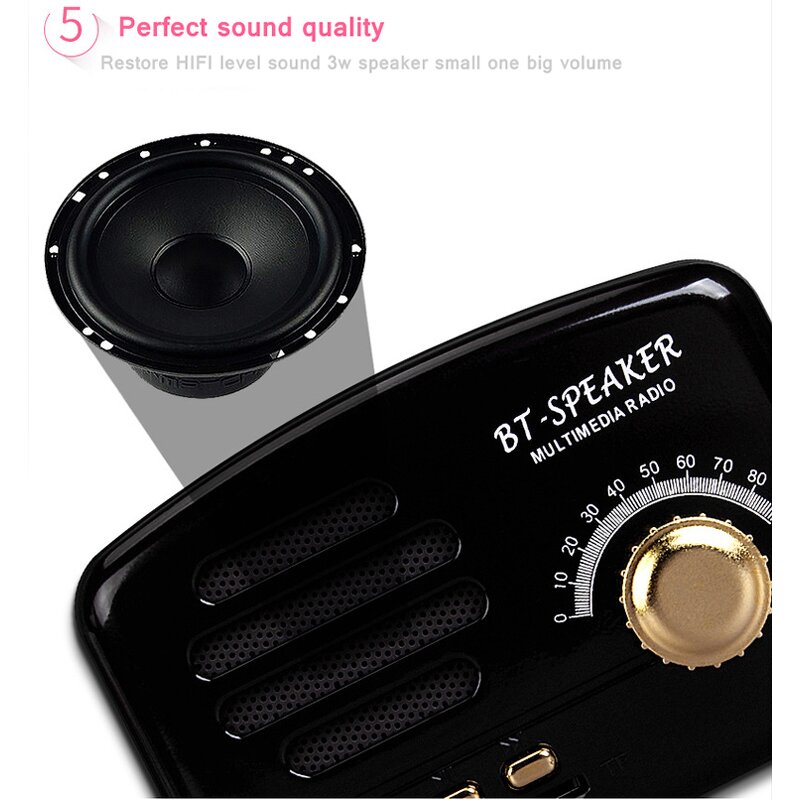 Wireless Speaker Manufacturer - Retro with FM Radio Portable Mini USB with OEM Logo