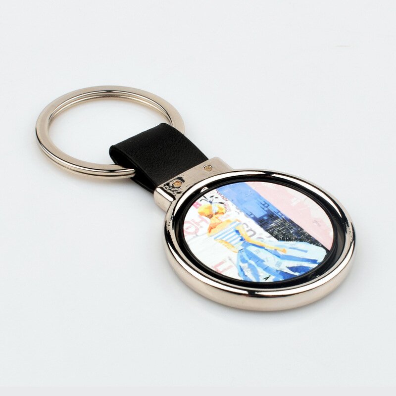 Hot Customized Color Zinc Alloy Metal Keychain Luxury Fashion Trend Promotional Gift Key Ring with Double-sided Printing
