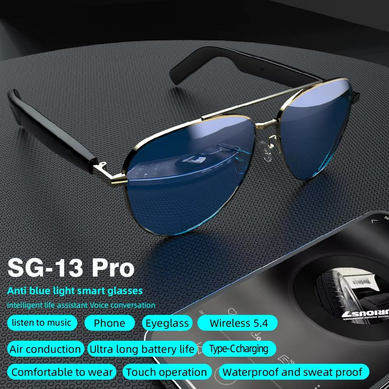 Smart Sunglasses Manufacturer - SG13 Pro Round Anti UV/blue Light Waterproof Touch Sports