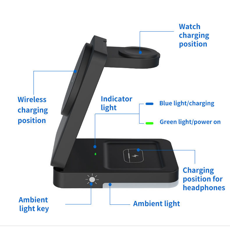 Wireless Charger Manufacturer - 3 in 1 Folding 15W for Phone Smart Watch Earphone