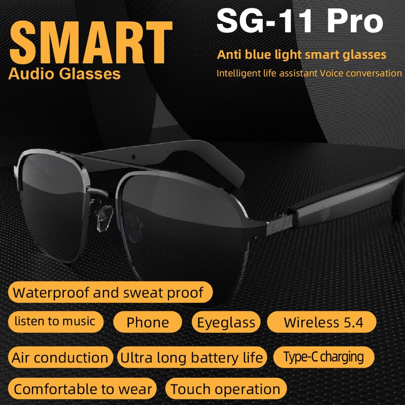 Smart Glasses Manufacturer - 360 Degree Wireless Headphone Music & Call Anti Blue Light