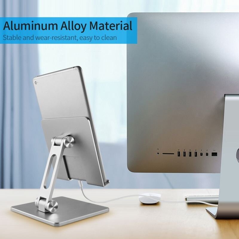 Tablet Stand Manufacturer - Carbon Steel Desktop Folding Flexible Mounting with OEM Logo