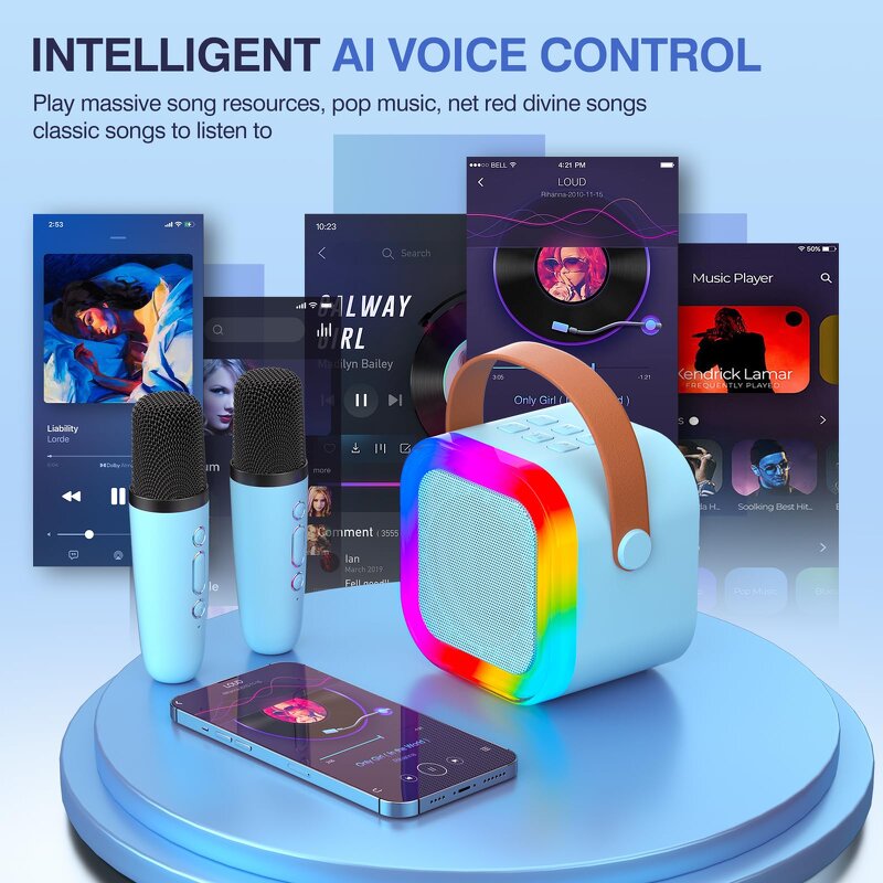 Karaoke Speaker Manufacturer - K12 Portable with 2 Microphones for Singing Enthusiasts