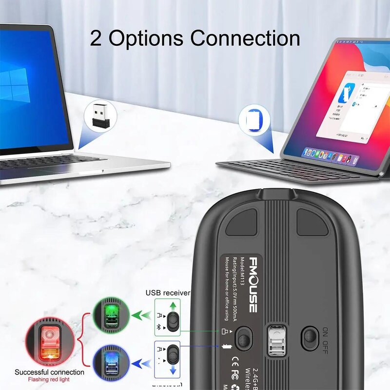 Wireless Mouse Manufacturer - Ultra-Thin USB Rechargeable 2.4GHz RGB Gaming Silent Dual Mode