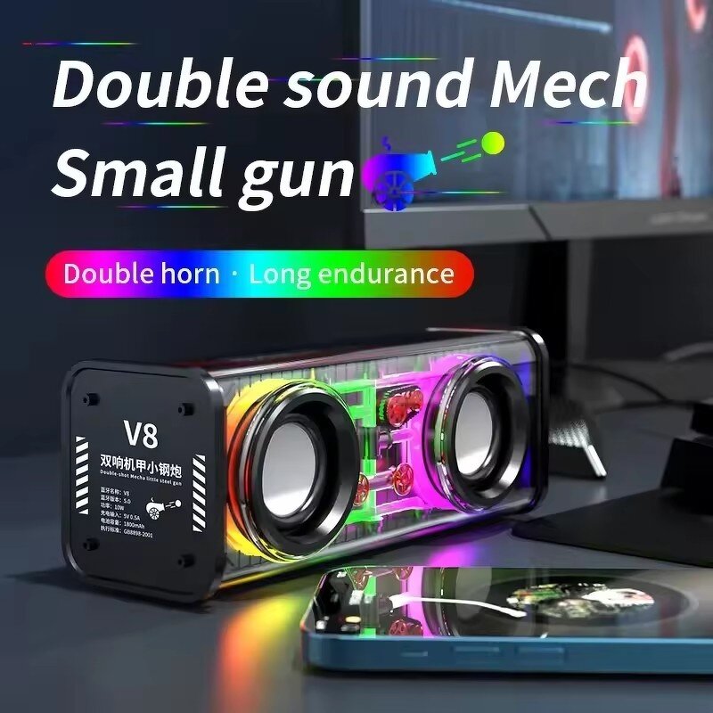 Wireless Speaker Manufacturer - Mini Desktop Subwoofer Portable Stereo with RGB LED 10W