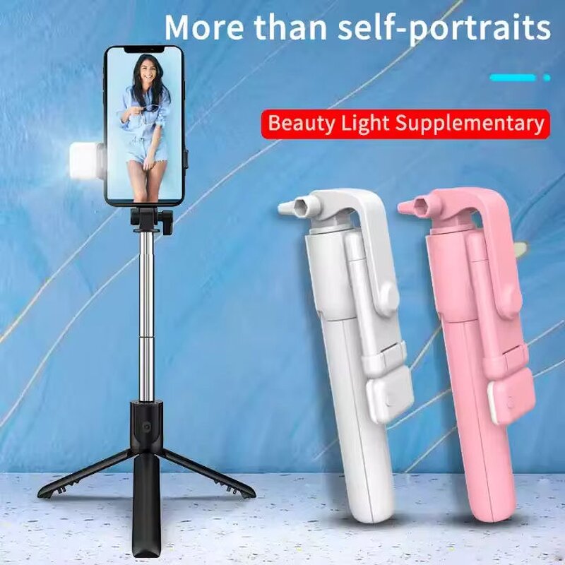 Selfie Stick Manufacturer - R1S Extendable 71cm 360 Rotatable with LED Light for Vlog