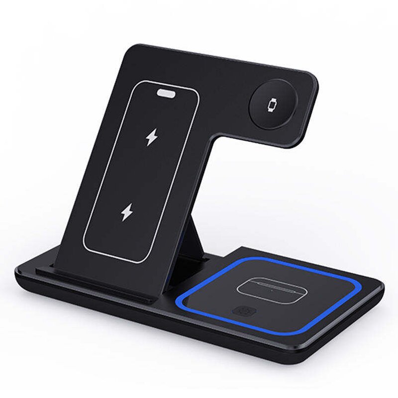 Wireless Charger Manufacturer - 3 in 1 Folding 15W Fast Stand Station for Phone Watch Earphone