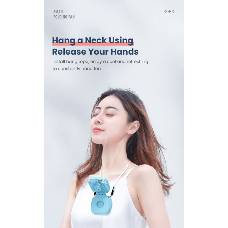 Handheld Fan Manufacturer - USB Rechargeable with Makeup Mirror Neck Hanging