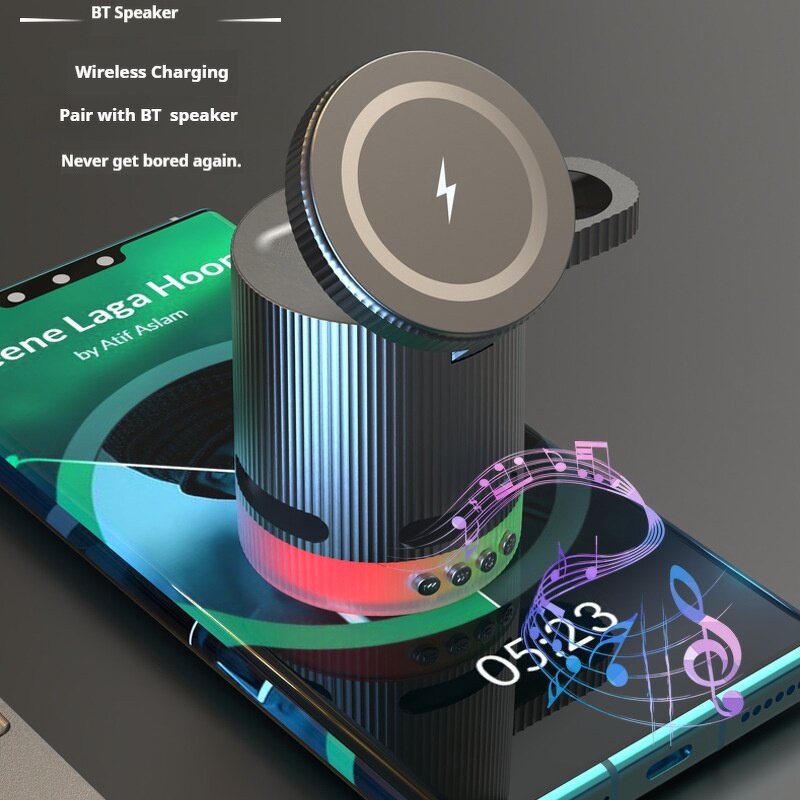 Wireless Charger Manufacturer - 15W 4-in-1 RGB Magnetic with Speaker Foldable Cube