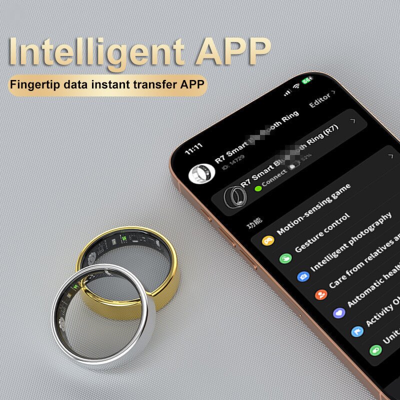Smart Ring Manufacturer - 2025 Intelligent Fitness Steel Case Health Monitoring with Remote Control