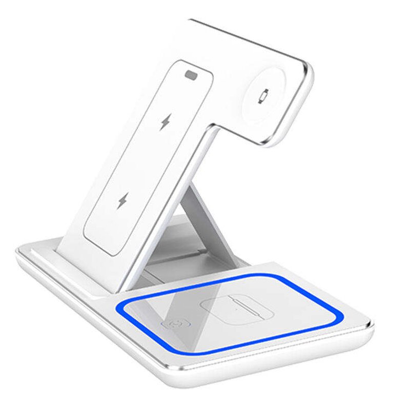 Wireless Charger Manufacturer - 3 in 1 Folding 15W Fast Stand Station for Phone Watch Earphone