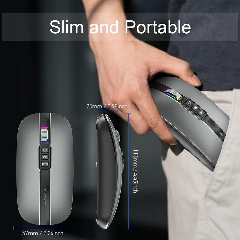 Wireless Mouse Manufacturer - Portable Dual Model 2.4G/BT5.1 Mini Aluminum Alloy Gaming