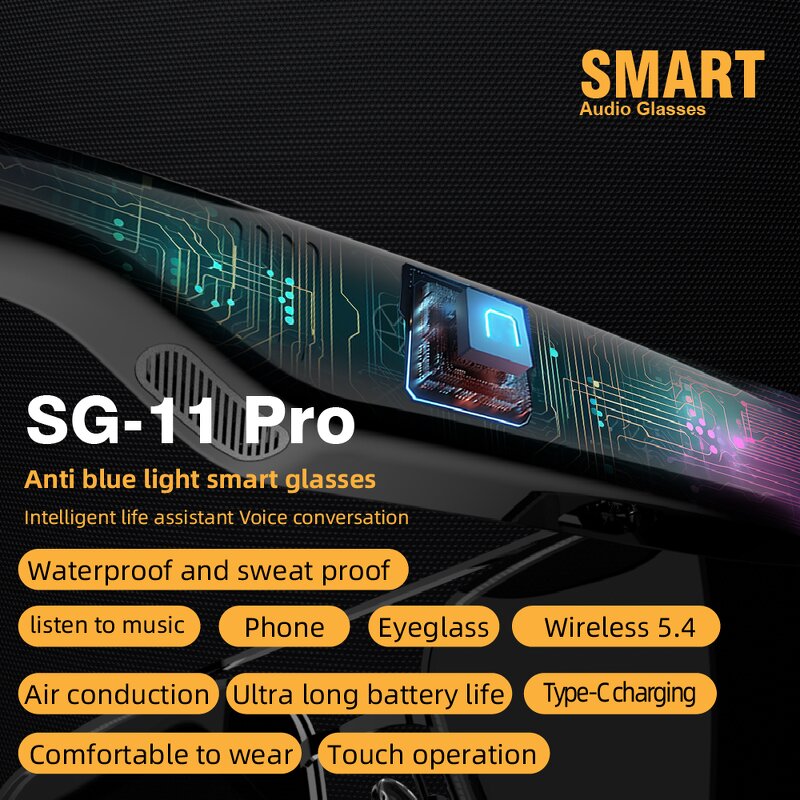 Smart Glasses Manufacturer - SG-11pro Audio Wireless Fashionable for Office Driving Cycling