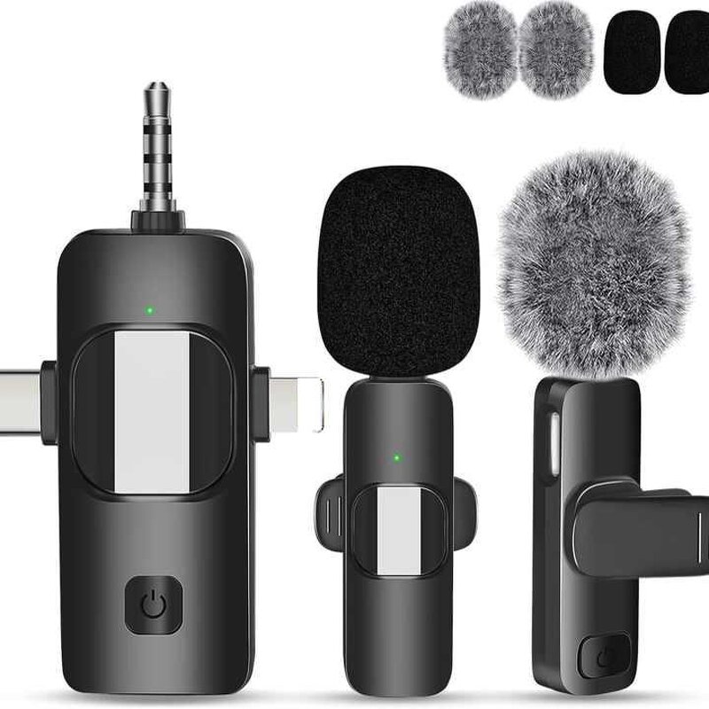 Lavalier Microphone Manufacturer - K15 Wireless Noise Reduction 3 in 1 Mini for Live Broadcast