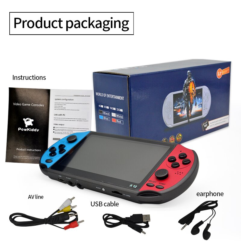 Handheld Game Console Manufacturer - 5.1 Inch HD Screen X12 Dual Joystick 16G Nostalgic
