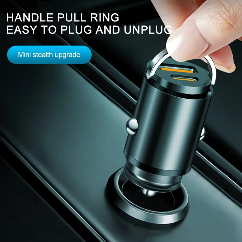 Car Charger Manufacturer - 30W Fast Dual USB Type C Mini Aluminum 3.1A Output