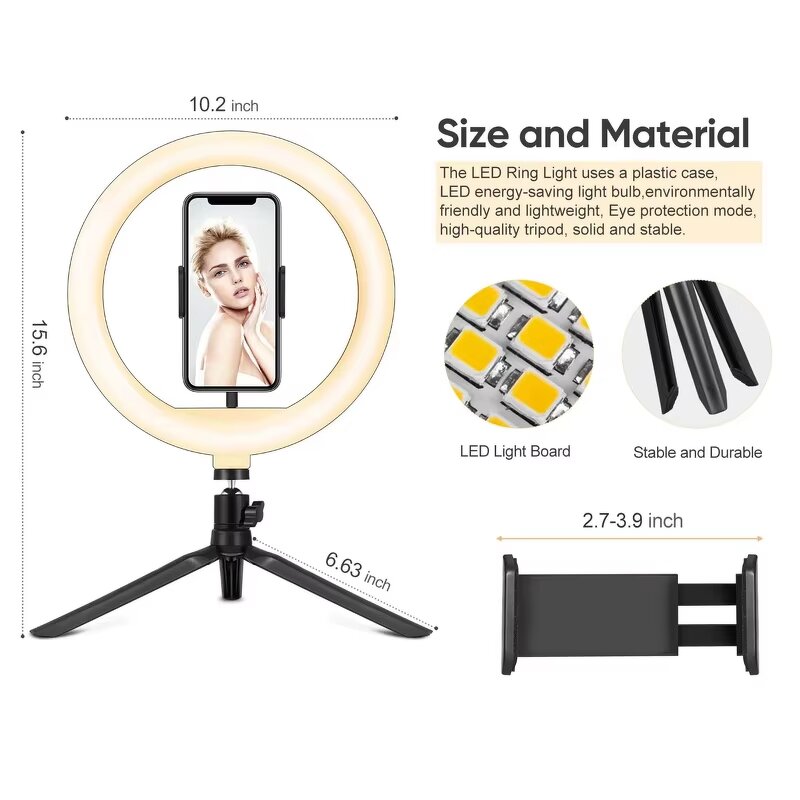Ring Light Manufacturer - 10 Inch with Tripod Stand for Photography Live Stream