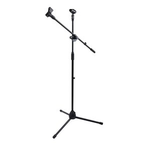 Microphone Stand Manufacturer - Adjustable Height 1.5m Dual Rod Black Floor Tripod