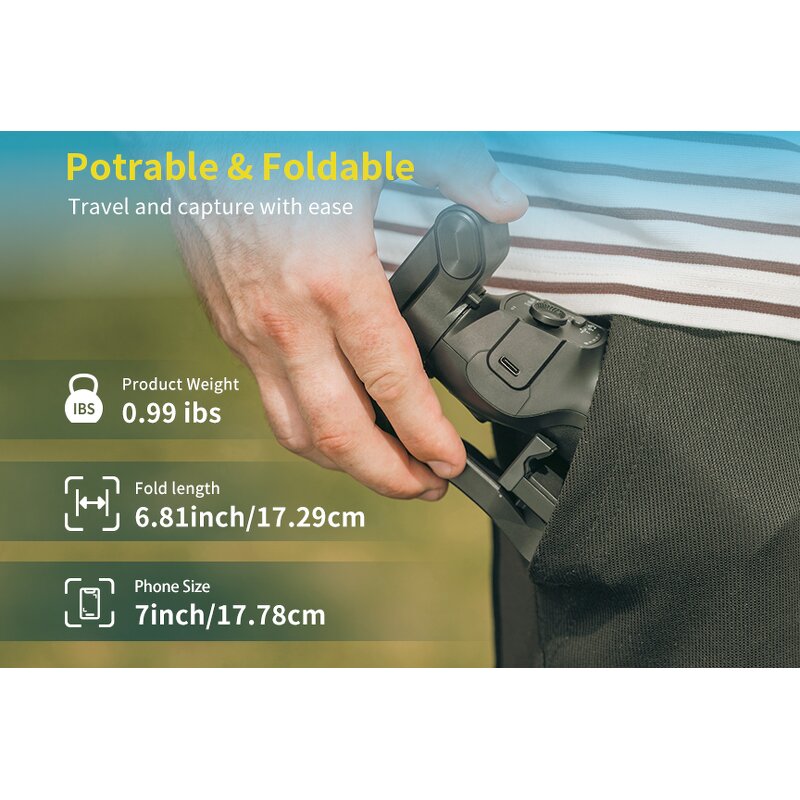 Gimbal Stabilizer Manufacturer - 360 View Foldable AI Auto Face Tracking with Fill Light