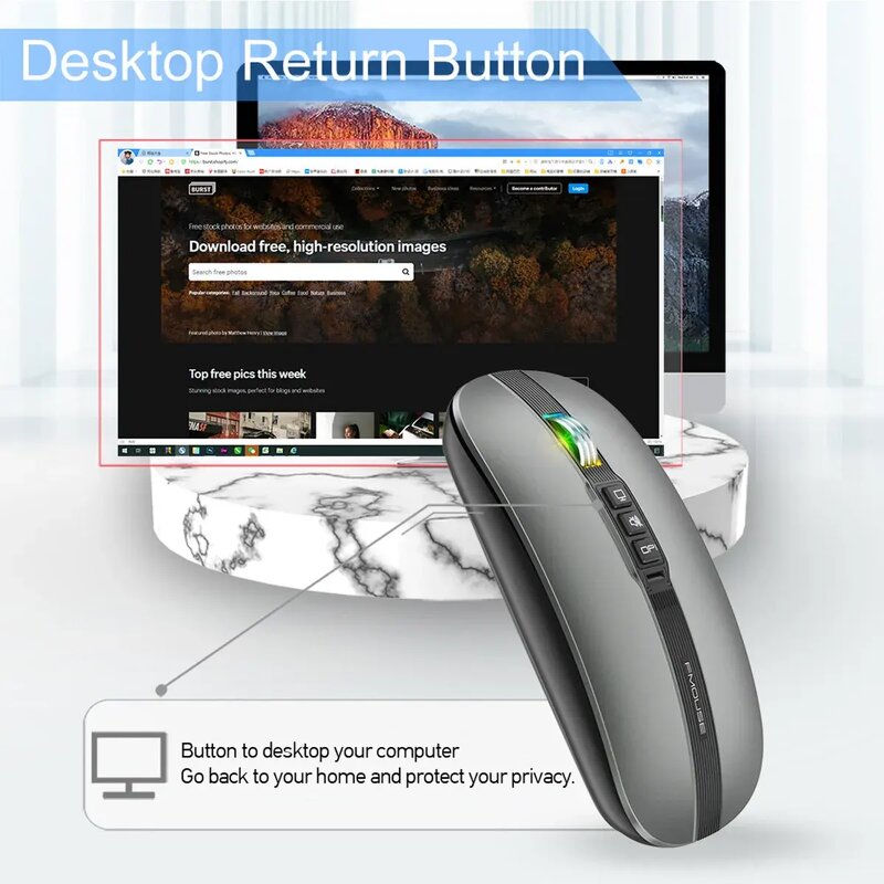 Wireless Mouse Manufacturer - USB Rechargeable 2.4GHz Mini RGB Optical 3D Aluminum Alloy