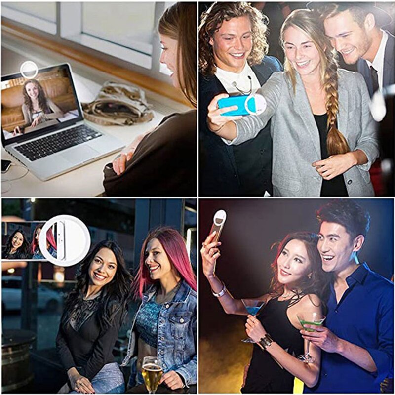 Fill Light Manufacturer - Portable Rechargeable USB Clip Selfie Ring Light 36 LED Beans